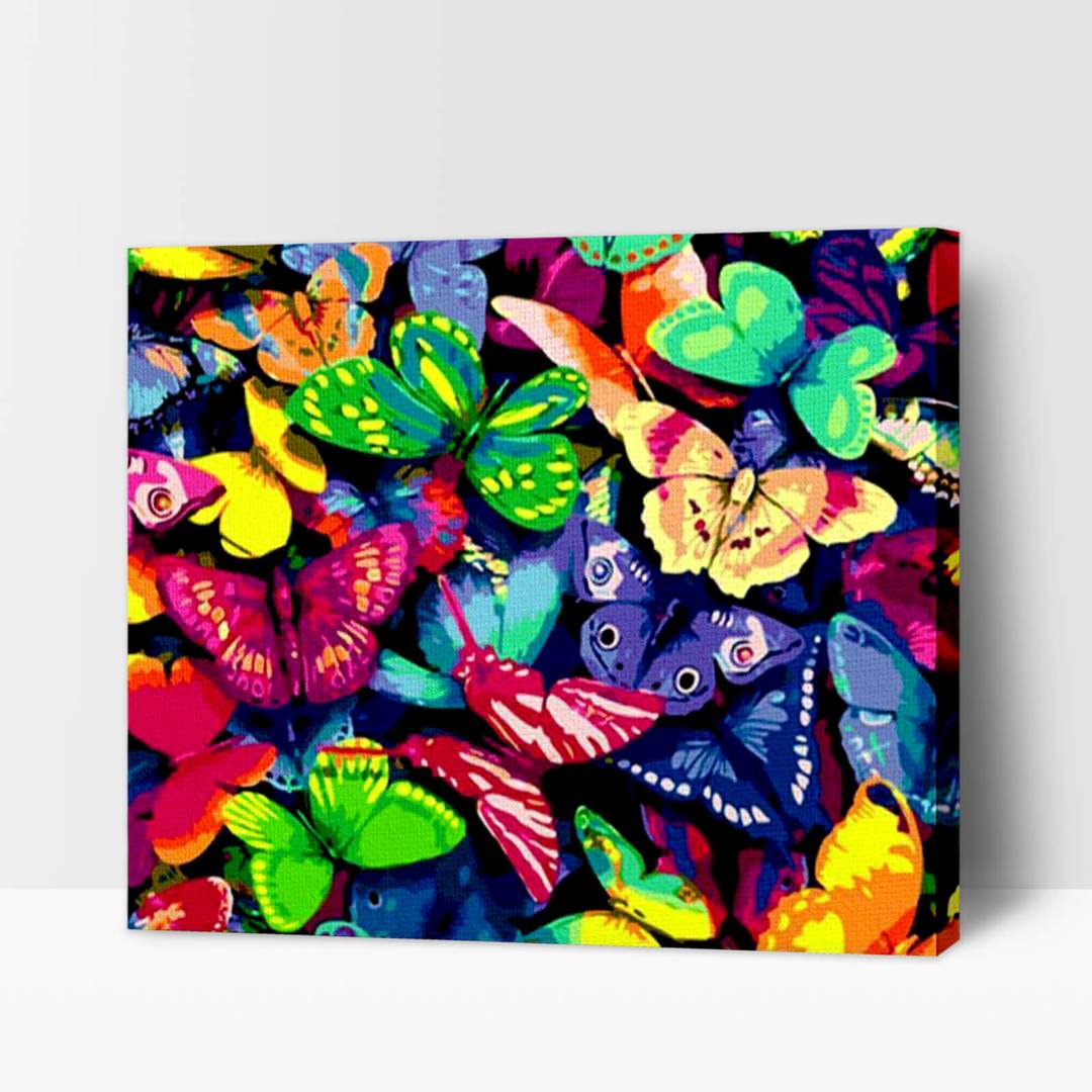 Pintar por números - Mariposas coloridas
