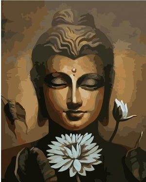Pintar por n&uacute;meros - Buda con flor de loto Pinta un cuadro 